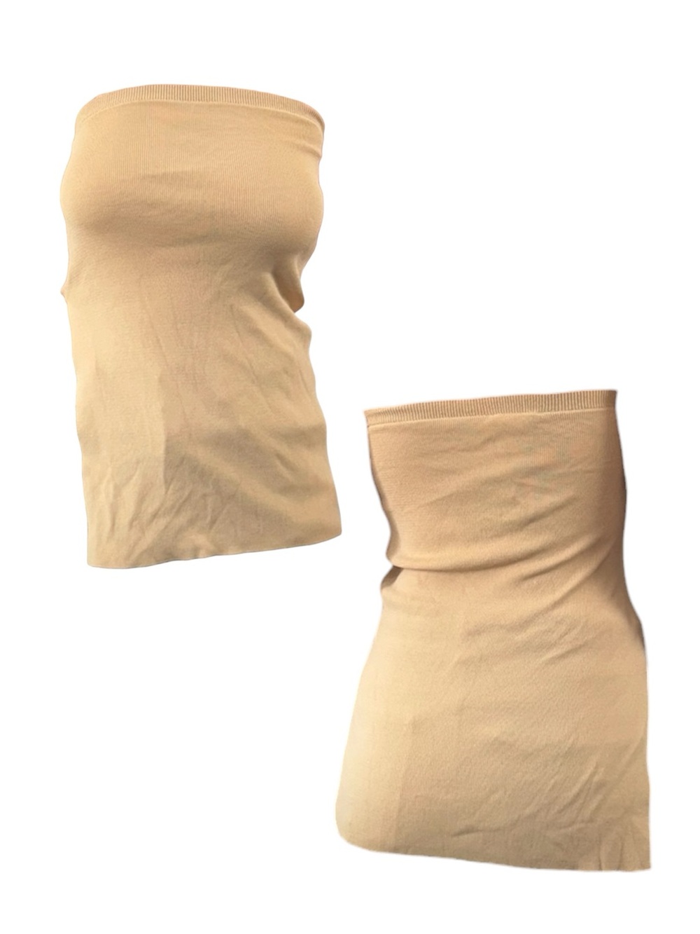 Zara Beige Strapless Tube Top With Slit
